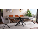 Стол обеденный SIGNAL COLUMBUS Ceramic эффект дерева/черный 160-240/90